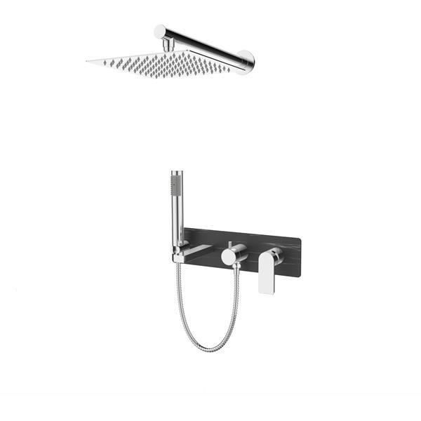 Bien Water Flowbox  Horizontal  Concealed Bath Mixer 3F - Black Rock - Chrome